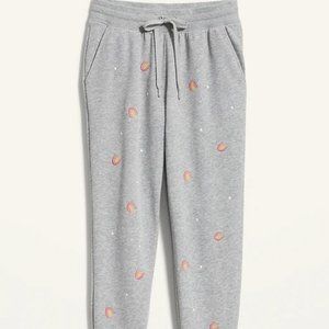 Women's NWT Old Navy Joggers with rainbow embroidery